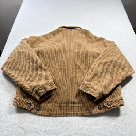 Forever 21 Corduroy Jacket Women Medium Tan Excellent Utility Cropped Shacket - Picture 6 of 8